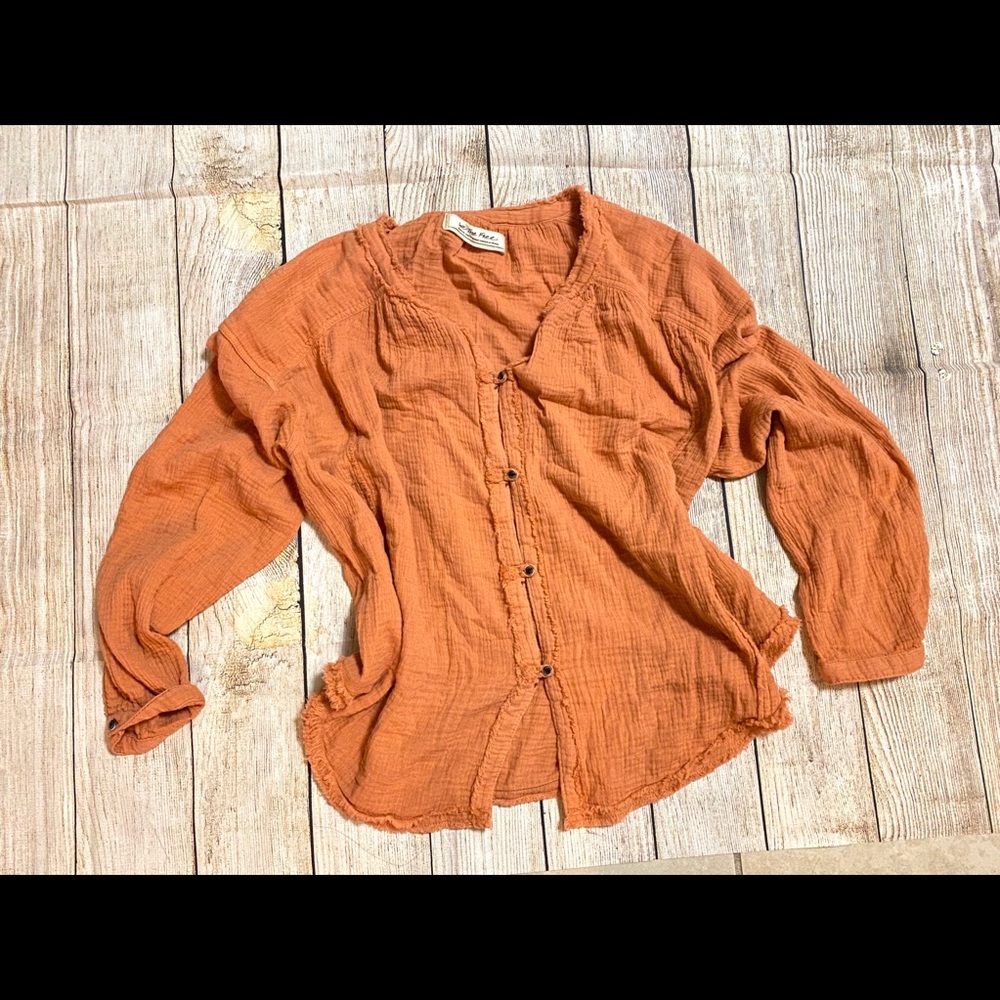 We the free long sleeve linen shirt free people